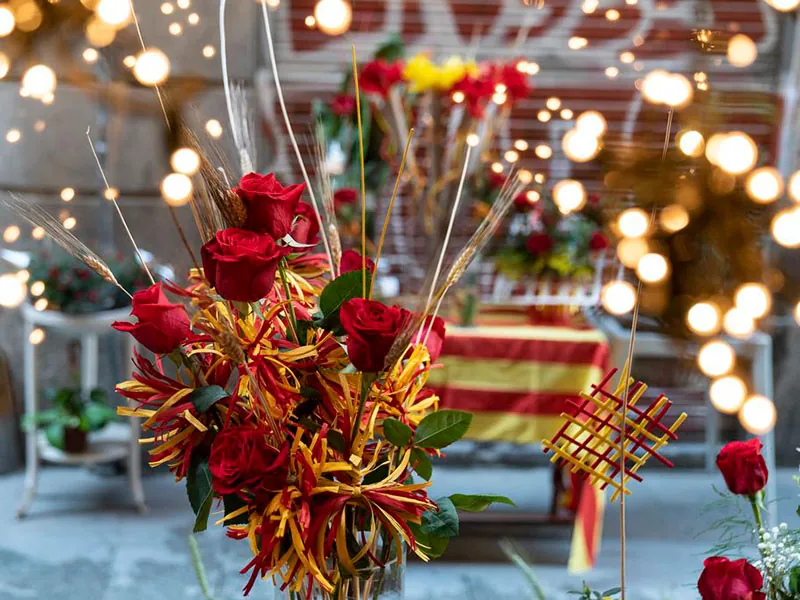 Barcelona piros rózsák Sant Jordi , azaz a szerelmesek napján