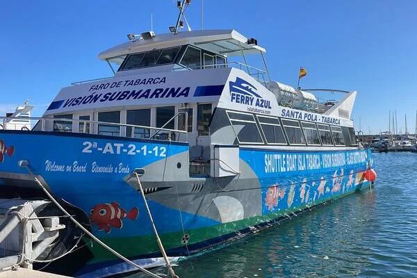 Visión Submarina üvegfenekű hajó Santa Pola kikötőjében