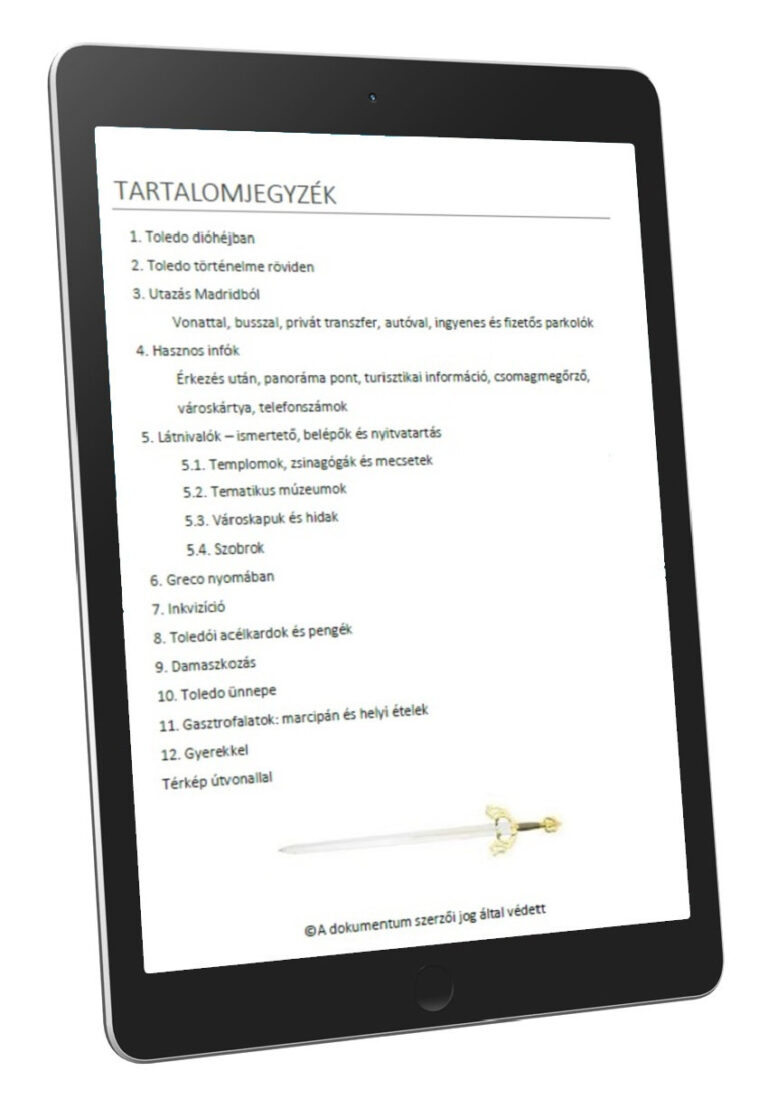 Toledo Utasellátó útikalauz – tartalom