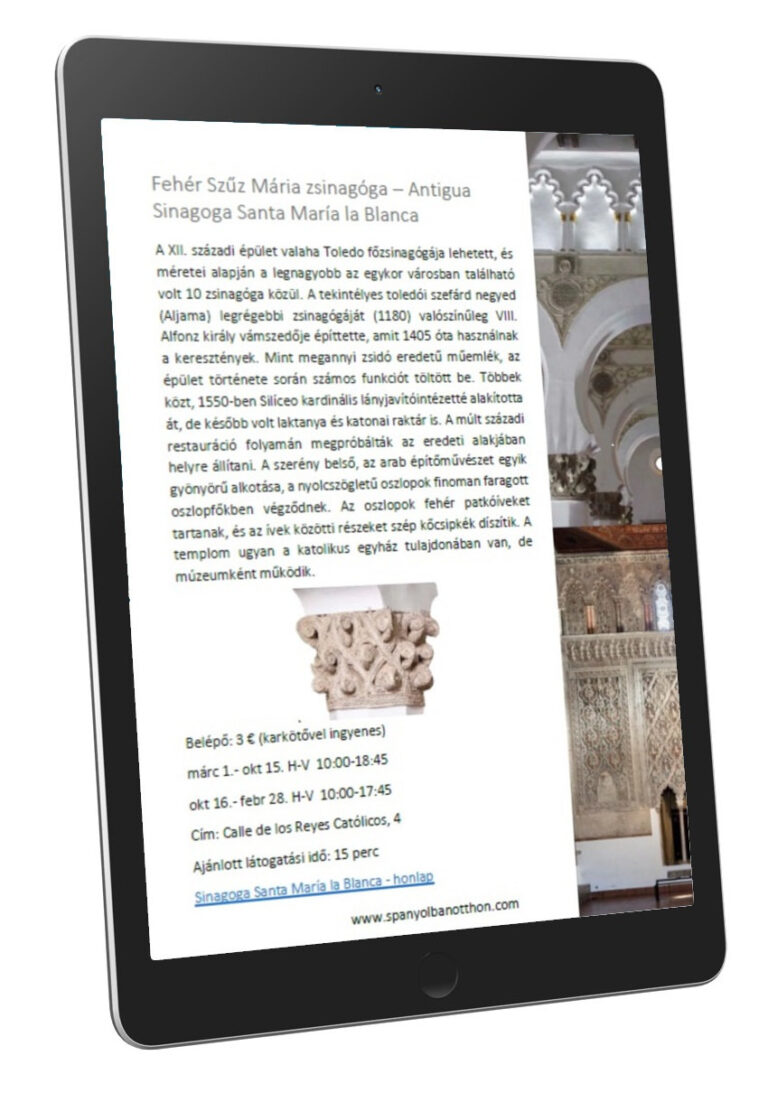 Toledo Utasellátó útikalauz – Santa María la Blanca zsinagóga